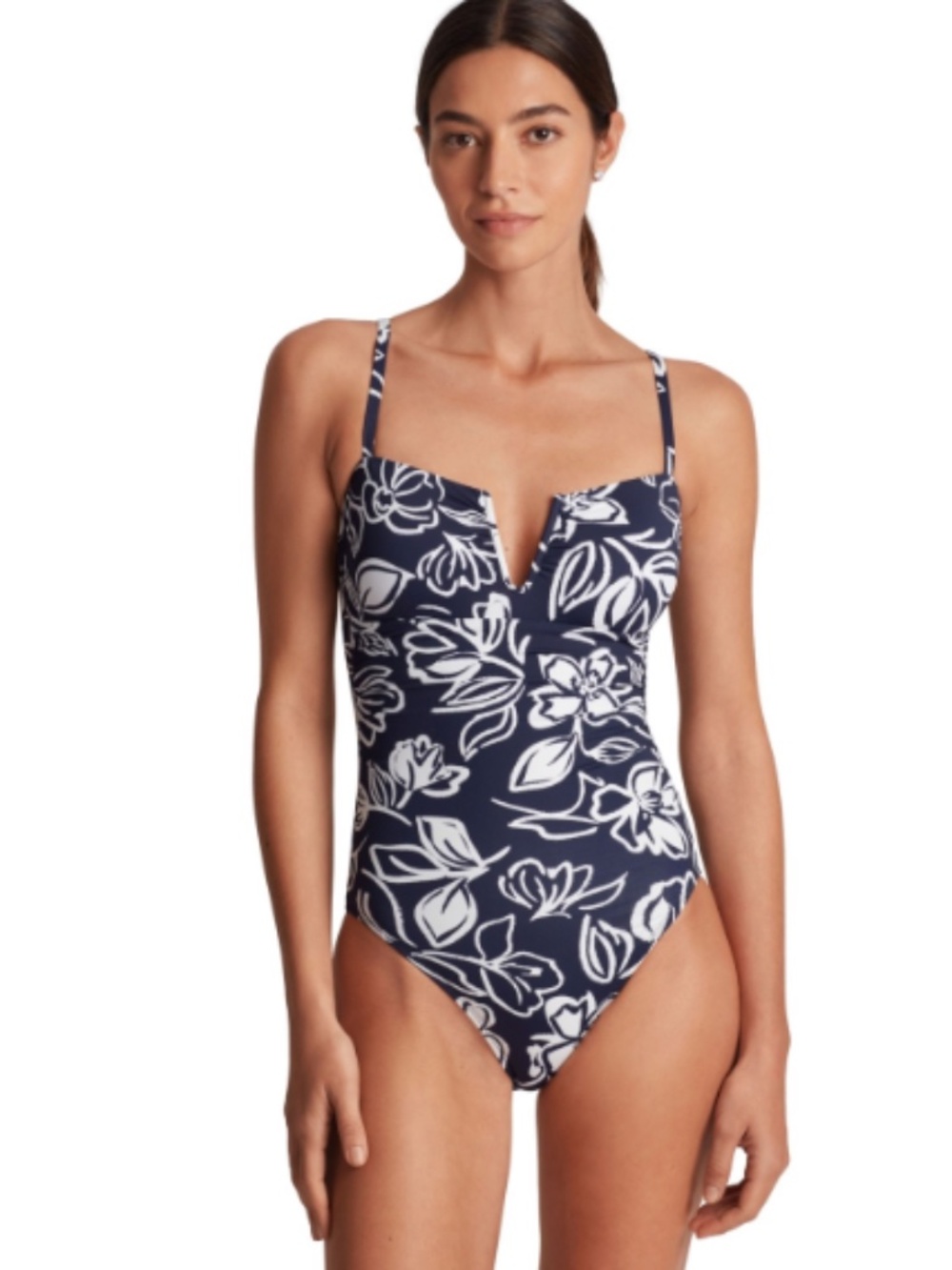 Lauren Ralph Lauren Allora Floral U Wire One-Piece Swimsuit Size 12 11738